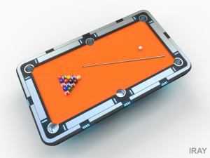Lowpoly Scifi Pool Table 3D Model