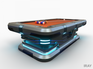 Lowpoly Scifi Pool Table 3D Model