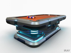 Lowpoly Scifi Pool Table 3D Model