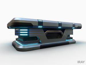 Lowpoly Scifi Pool Table 3D Model