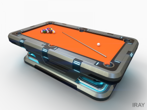 Lowpoly Scifi Pool Table 3D Model