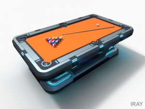 Lowpoly Scifi Pool Table 3D Model