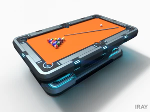 Lowpoly Scifi Pool Table 3D Model