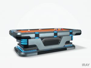 Lowpoly Scifi Pool Table 3D Model
