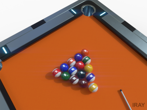 Lowpoly Scifi Pool Table 3D Model