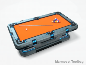 Lowpoly Scifi Pool Table 3D Model