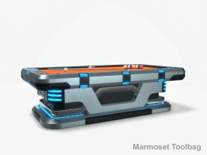 Lowpoly Scifi Pool Table 3D Model
