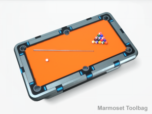 Lowpoly Scifi Pool Table 3D Model
