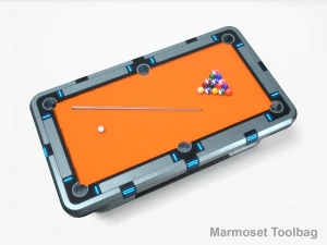 Lowpoly Scifi Pool Table 3D Model