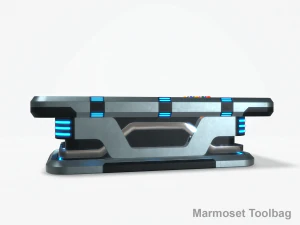 Lowpoly Scifi Pool Table 3D Model