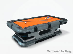 Lowpoly Scifi Pool Table 3D Model
