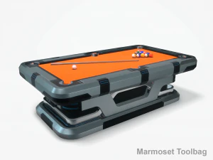 Lowpoly Scifi Pool Table 3D Model