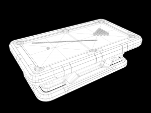 Lowpoly Scifi Pool Table 3D Model