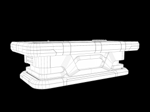 Lowpoly Scifi Pool Table 3D Model