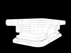 Lowpoly Scifi Pool Table 3D Model