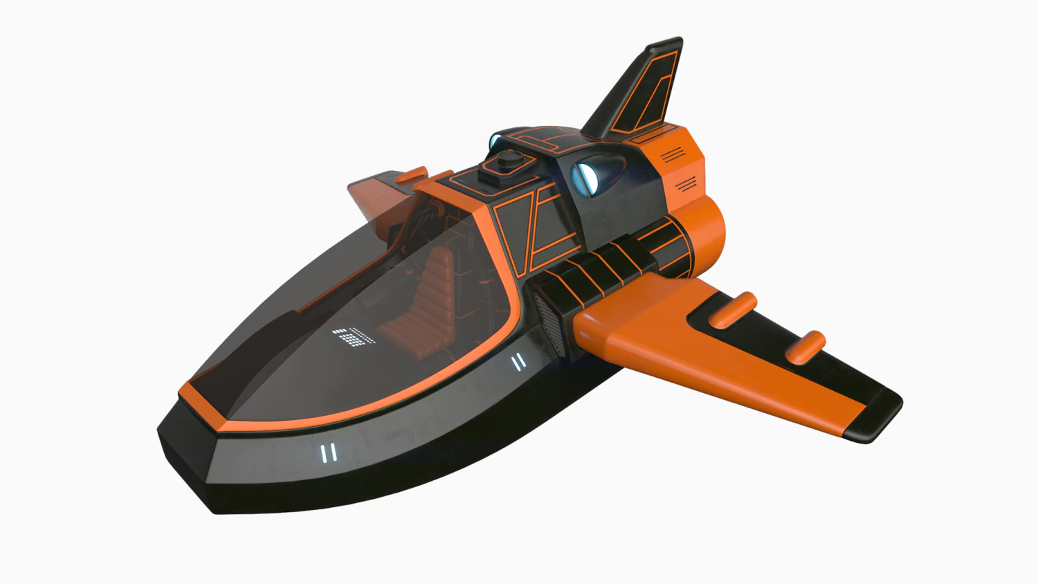 Scifi Vehicle with interior 3D Model .c4d .max .obj .3ds .fbx .stl .blend 