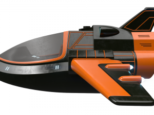 Scifi Vehicle with interior 3D Modell