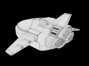 Scifi Vehicle with interior 3D Modell