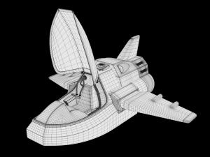 Scifi Vehicle with interior 3D Modell