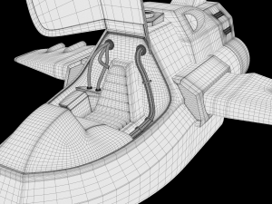 Scifi Vehicle with interior 3D Modell