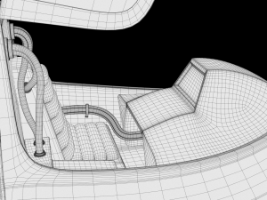 Scifi Vehicle with interior 3D Modell