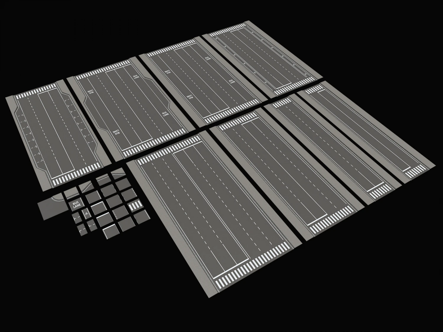 City Streets Construction Kit 3D Model .c4d .max .obj .3ds .fbx .stl .blend