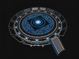 Lowpoly Scifi Helipad 3D Model