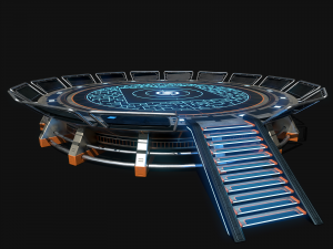 Lowpoly Scifi Helipad 3D Model