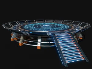 Lowpoly Scifi Helipad 3D Model