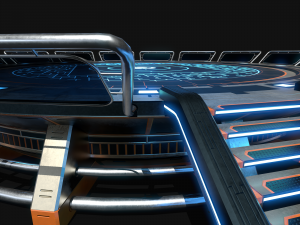 Lowpoly Scifi Helipad 3D Model