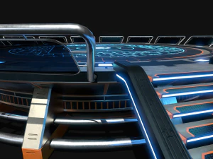 Lowpoly Scifi Helipad 3D Model