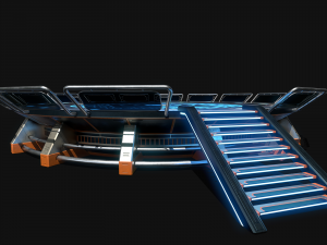 Lowpoly Scifi Helipad 3D Model