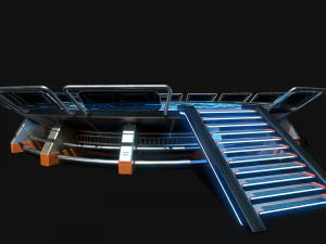 Lowpoly Scifi Helipad 3D Model