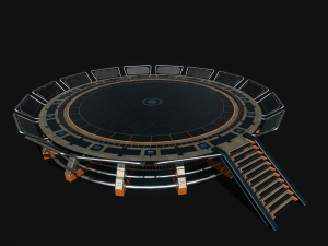 Lowpoly Scifi Helipad 3D Model