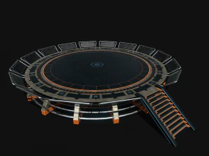 Lowpoly Scifi Helipad 3D Model