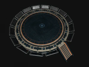 Lowpoly Scifi Helipad 3D Model