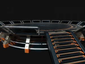 Lowpoly Scifi Helipad 3D Model