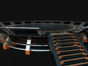 Lowpoly Scifi Helipad 3D Model