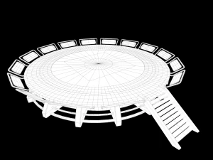 Lowpoly Scifi Helipad 3D Model