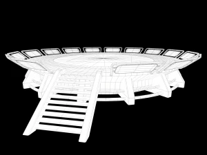 Lowpoly Scifi Helipad 3D Model