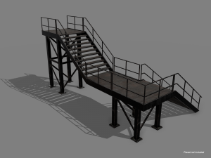Lowpoly Modular Industrial Stairs 3D Модель