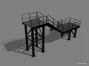 Lowpoly Modular Industrial Stairs 3D Модель