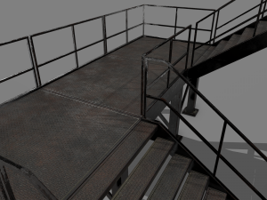 Lowpoly Modular Industrial Stairs 3D Модель