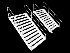 Lowpoly Modular Industrial Stairs 3D Модель