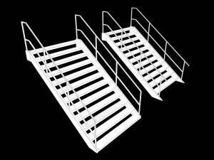 Lowpoly Modular Industrial Stairs 3D Model