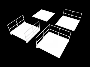 Lowpoly Modular Industrial Stairs 3D Model