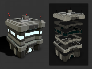 Lowpoly Modular Scifi Building Collection 3D 模型