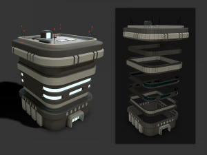 Lowpoly Modular Scifi Building Collection 3D 模型