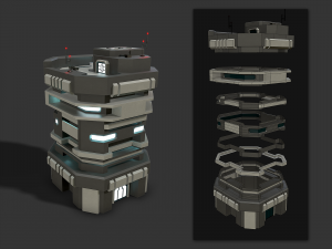 Lowpoly Modular Scifi Building Collection 3D 模型