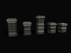 Lowpoly Modular Scifi Building Collection 3D 模型